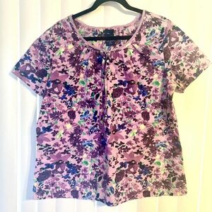 Basic Editions Purple Floral Women's Blouse
